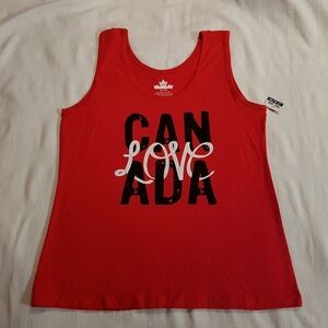 Canada Love women's size XL red tank top Canada Day